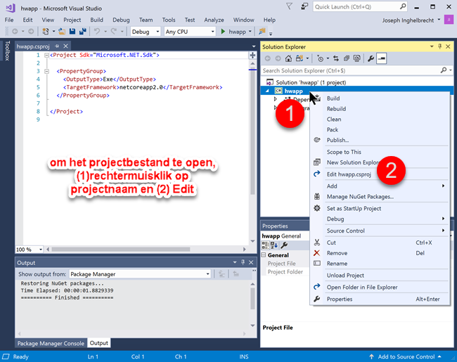 Common Project File Visual Studio Windows